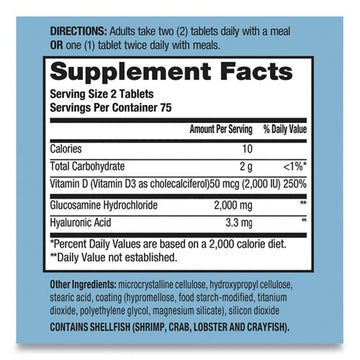 Schiff® Glucosamine 2000 Mg Plus Vitamin D3 Coated Tablet, 150 Count freeshipping - TVN Wholesale